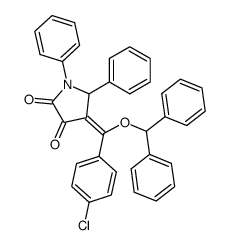 4-[1-Benzhydryloxy-1-(4-chloro-phenyl)-meth-(Z)-ylidene]-1,5-diphenyl-pyrrolidine-2,3-dione结构式