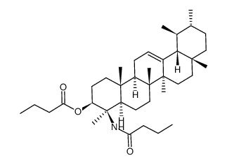N-butyryl-3-β-butyryloxy-4-amino-24-norurs-12-ene结构式