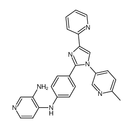 N4-(4-(1-(6-methylpyridin-3-yl)-4-(pyridin-2-yl)-1H-imidazol-2-yl)phenyl)pyridine-3,4-diamine结构式