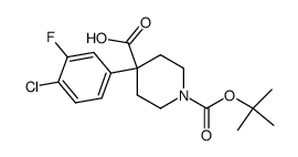 1-(tert-butoxycarbonyl)-4-(4-chloro-3-fluorophenyl)piperidine-4-carboxylic acid结构式