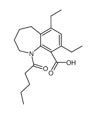 6,8-Diethyl-1-pentanoyl-2,3,4,5-tetrahydro-1H-benzo[b]azepine-9-carboxylic acid结构式