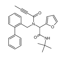 N-(biphenyl-2-ylmethyl)-N-[2-(tert-butylamino)-1-(2-furyl)-2-oxoethyl]but-2-ynamide结构式