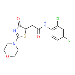 N-(2,4-dichlorophenyl)-2-[2-(morpholin-4-yl)-4-oxo-4,5-dihydro-1,3-thiazol-5-yl]acetamide结构式