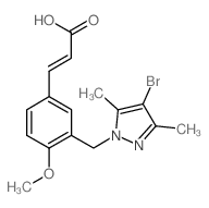 (2E)-3-{3-[(4-Bromo-3,5-dimethyl-1H-pyrazol-1-yl)-methyl]-4-methoxyphenyl}acrylic acid Structure
