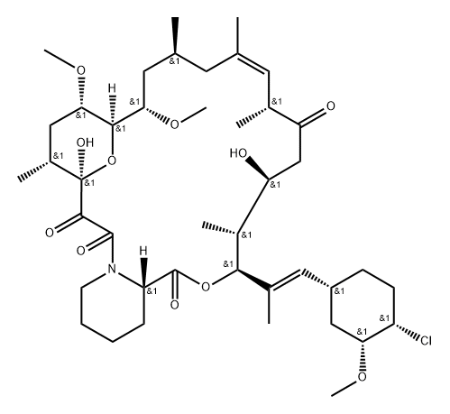15,19-Epoxy-3H-pyrido[2,1-c][1,4]oxaazacyclotricosine-1,7,20,21(4H,23H)-tetrone, 3-[(1E)-2-[(1R,3R,4S)-4-chloro-3-methoxycyclohexyl]-1-methylethenyl]-5,6,8,11,12,13,14,15,16,17,18,19,24,25,26,26a-hexadecahydro-5,19-dihydroxy-14,16-dimethoxy-4,8,10,12,18-pentamethyl-, (3S,4R,5S,8R,9E,12S,14S,15R,16S,... structure