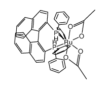 Ru(OCOCH3)2((S)-2,2'-bis(diphenylphosphino)-1,1'-binaphthyl) Structure