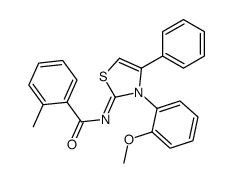 N-[3-(2-methoxyphenyl)-4-phenyl-1,3-thiazol-2-ylidene]-2-methylbenzamide结构式