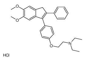 2-[4-(5,6-dimethoxy-2-phenyl-3H-inden-1-yl)phenoxy]-N,N-diethylethanamine,hydrochloride结构式