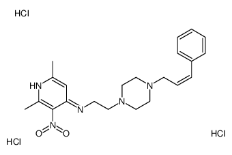 2,6-dimethyl-3-nitro-N-[2-[4-[(E)-3-phenylprop-2-enyl]piperazin-1-yl]ethyl]pyridin-4-amine,trihydrochloride结构式