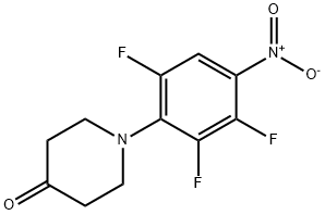 1-(2,3,6-trifluoro-4-nitrophenyl)piperidin-4-one structure