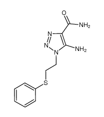 5-amino-1-(2-phenylthioethyl)-1,2,3-triazole-4-carboxamide Structure