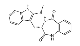 (S)-3-(2-Methylsulfanyl-1H-indol-3-ylmethyl)-3,4-dihydro-1H-benzo[e][1,4]diazepine-2,5-dione结构式