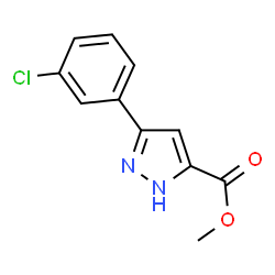 Methyl 3-(3-chlorophenyl)-1H-pyrazole-5-carboxylate结构式