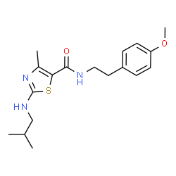 N-[2-(4-methoxyphenyl)ethyl]-4-methyl-2-[(2-methylpropyl)amino]-1,3-thiazole-5-carboxamide结构式