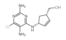 (1S,4R)-4-(2',5'-diamino-6'-chloropyrimidin-4'-yl)amino>cyclopent-2-enylmethanol Structure