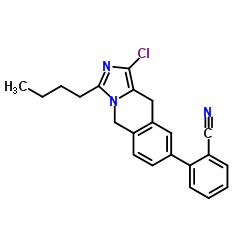 3-Butyl-1-chloro-5,10-dihydro-8-(2-cyanophenyl)imidazol-[1,5-b]isoquinoline structure