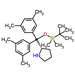 S-2-[[[(1,1-dimethylethyl)dimethylsilyl]oxy]bis(3,5-dimethylphenyl)Methyl]-Pyrrolidine结构式