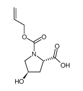 (2S,4R)-N-(allyloxycarbonyl)-4-hydroxypyrrolidine-2-carboxylic acid Structure