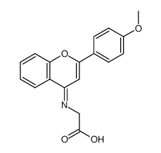 2-[[2-(4-methoxyphenyl)chromen-4-ylidene]amino]acetic acid Structure