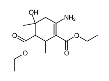 4-amino-6-hydroxy-2,6-dimethyl-cyclohex-3-ene-1,3-dicarboxylic acid diethyl ester结构式