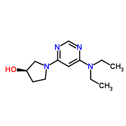 (R)-1-(6-Diethylamino-pyrimidin-4-yl)-pyrrolidin-3-ol结构式