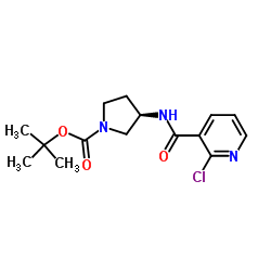 (R)-3-[(2-Chloro-pyridine-3-carbonyl)-amino]-pyrrolidine-1-carboxylic acid tert-butyl ester Structure