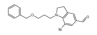 1-[3-(benzyloxy)propyl]-7-bromoindoline-5-carbaldehyde结构式