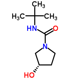 (3S)-3-Hydroxy-N-(2-methyl-2-propanyl)-1-pyrrolidinecarboxamide结构式