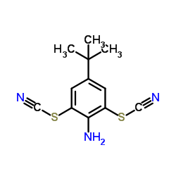 2-Amino-5-(2-methyl-2-propanyl)-1,3-phenylene bis(thiocyanate)结构式