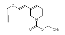 1(2H)-Pyridinecarboxylic acid, 3,6-dihydro-5-((2-propynyloxyimino)meth yl)-, ethyl ester, (E)-结构式