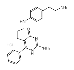 4(3H)-Pyrimidinone,2-amino-5-[3-[[4-(2-aminoethyl)phenyl]amino]propyl]-6-phenyl-, hydrochloride(1:1)结构式