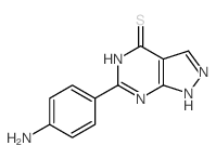 4H-Pyrazolo[3,4-d]pyrimidine-4-thione,6-(4-aminophenyl)-1,5-dihydro- structure