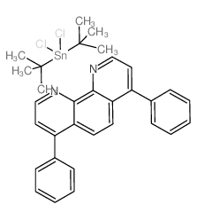 4,7-diphenyl-1,10-phenanthroline compound with di(tert-butyl)(dichloro)stannane (1:1) (en)结构式