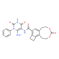 Carbonic acid,5-[[(6-amino-1,2,3,4-tetrahydro-3-methyl-2,4-dioxo-1-phenyl-5-pyrimidinyl)amino]carbonyl]-1,2,3-benzenetriyl triethyl ester (9CI) Structure