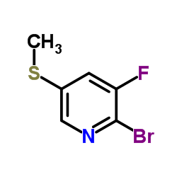2-Bromo-3-fluoro-5-(methylsulfanyl)pyridine结构式