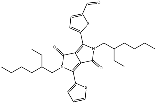 5-(2,5-Bis(2-ethylhexyl)-3,6-dioxo-4-(thiophen-2-yl)-2,3,5,6-tetrahydropyrrolo[3,4-c]pyrrol-1-yl)thiophene-2-carbaldehyde Structure