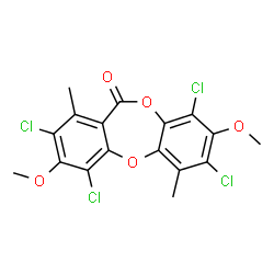 2,4,7,9-Tetrachloro-3,8-dimethoxy-1,6-dimethyl-11H-dibenzo[b,e][1,4]dioxepin-11-one Structure