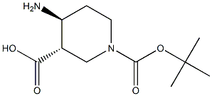 (3S,4S)-4-amino-1-(tert-butoxycarbonyl)piperidine-3-carboxylic acid结构式