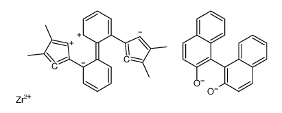 (R)-BIPHENYL-(3,4-DIMETHYL-1-CYCLOPENTADIENYL)-ZIRCONIUM(IV)-(R)-(1,1'-BINAPHTHYL-2)结构式