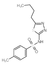 Benzenesulfonamide,N-(5-butyl-1,3,4-thiadiazol-2-yl)-4-methyl- Structure