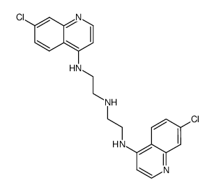 N-(7-氯-4-喹啉基)-N'-[2-[(7-氯-4-喹啉基)氨基]乙基]-1,2-乙二胺结构式