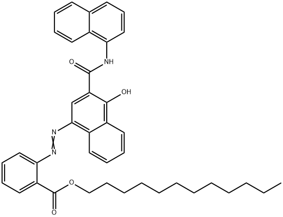 1-Hydroxy-4-[2-(dodecyloxycarbonyl)phenylazo]-N-(1-naphtyl)-2-naphthamide结构式