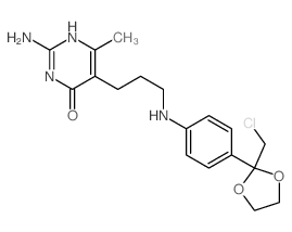 4(3H)-Pyrimidinone,2-amino-5-[3-[[4-[2-(chloromethyl)-1,3-dioxolan-2-yl]phenyl]amino]propyl]-6-methyl- Structure