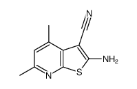 (9CI)-2-氨基-4,6-二甲基-噻吩并[2,3-b]吡啶-3-甲腈结构式