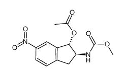 (1S,2S)-6-nitro-2-[(methoxycarbonyl)amino]-1-acetoxyindane结构式