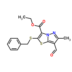 Ethyl 2-(benzylsulfanyl)-7-formyl-6-methylpyrazolo[5,1-b][1,3]thiazole-3-carboxylate图片