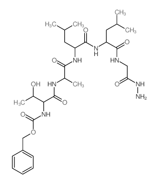 Glycine,N-[N-[N-[N-(N-carboxy-L-threonyl)-L-alanyl]-L-leucyl]-L-leucyl]-, N-benzylester, hydrazide (8CI) Structure