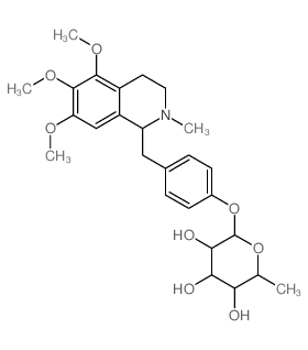 b-L-Mannopyranoside,4-[[(1R)-1,2,3,4-tetrahydro-5,6,7-trimethoxy-2-methyl-1-isoquinolinyl]methyl]phenyl6-deoxy-结构式