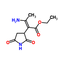 3-Pyrrolidineaceticacid, a-(1-aminoethylidene)-2,5-dioxo-,ethyl ester Structure