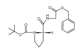 N-tert-butyloxycarbonyl-(2S)-prolyl-glycine benzyl ester Structure